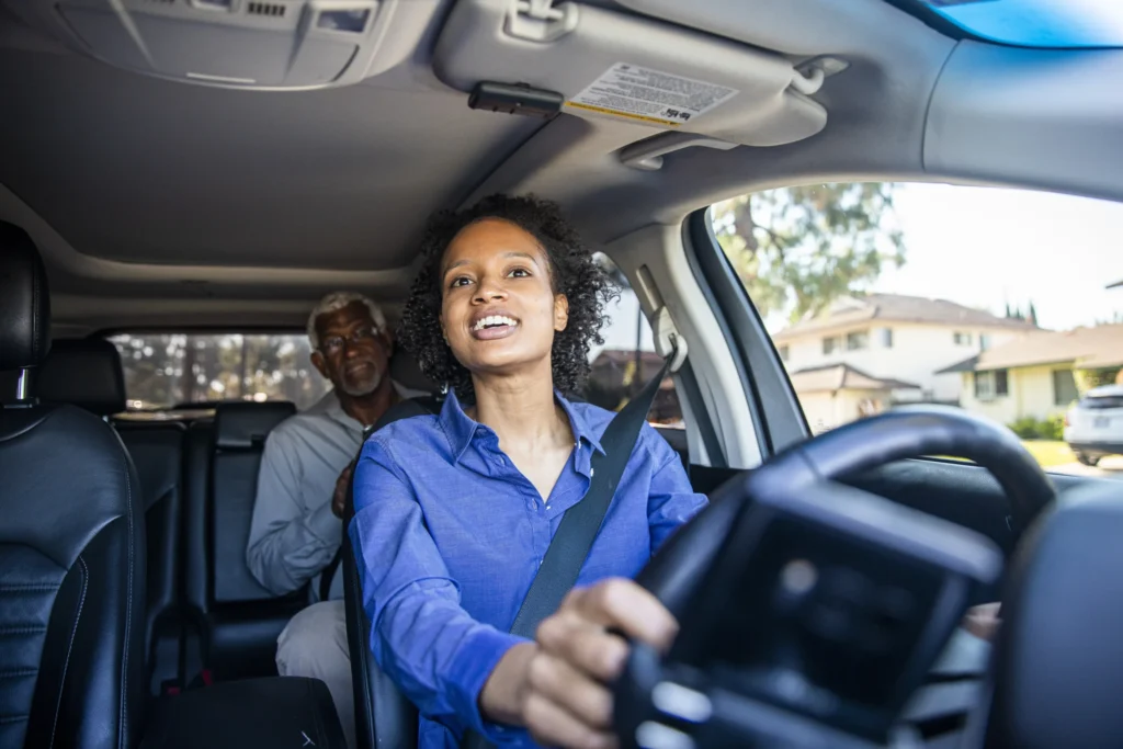 Senior man in Uber