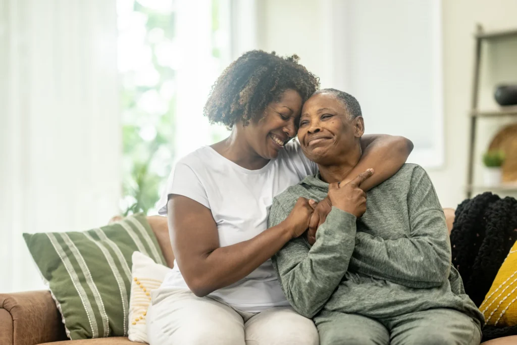 Adult daughter and senior woman